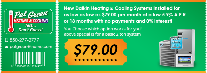 New Daikin Heating & Cooling Systems installed for  as low as low as $79.00 per month