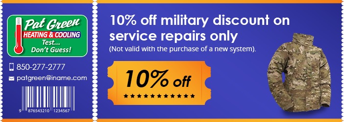 10% off military discount on  service repairs only